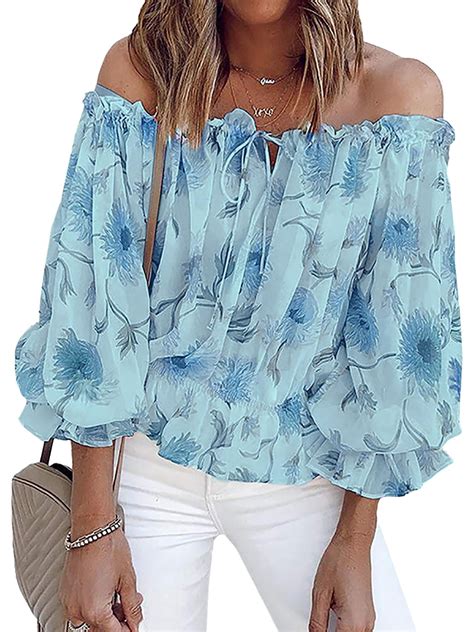 Floral Pattern Off The Shoulder Tops at Sherry Powers blog