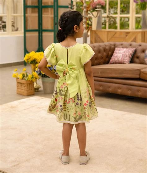 Green Mul Flare Frock – FayonKids
