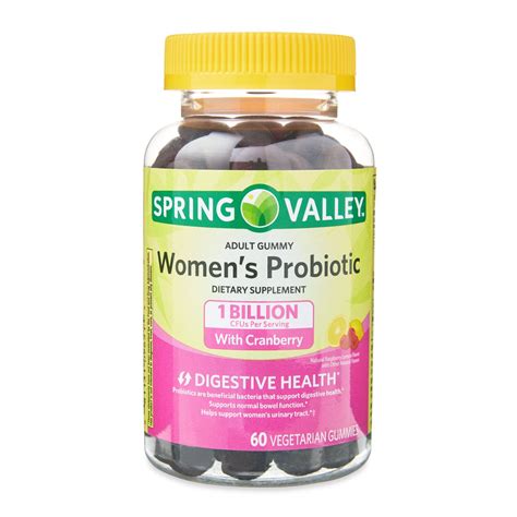 Spring Valley Women's Cranberry Probiotic Supplement Vegetarian Gummies, Raspberry Lemon, 60 ...