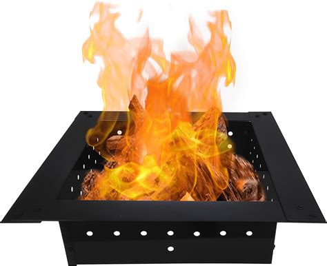 Buy Square Fire Pit Insert Ring Liner, Outdoor Heavy Duty 2.0mm Steel ...
