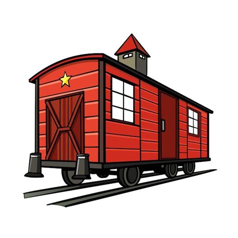 Realistic train cartoon vector illustration | Premium Vector