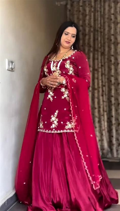 "Elegant in Maroon: Traditional Ethnic Charm with Floral Embroidery ...