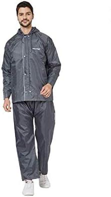 Buy New Vastra Lok Men's Polyester Reversible Waterproof Grey Raincoat ...