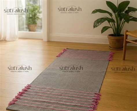 Buy Handwoven Cotton Yoga Mat: Eco-friendly, Anti-slip (2x6 Ft) by ...