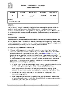 Fillable Online Virginia Commonwealth University Police Department ...