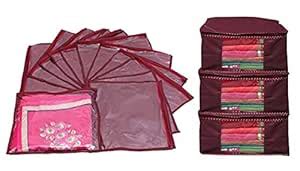 Kuber Industries Saree Cover Combo 3 Pcs Set and Single Packing Saree ...