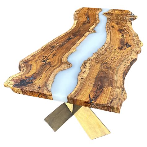 Epoxy Resin Modern Dining Table - River Wood Live Edge Table For Sale ...