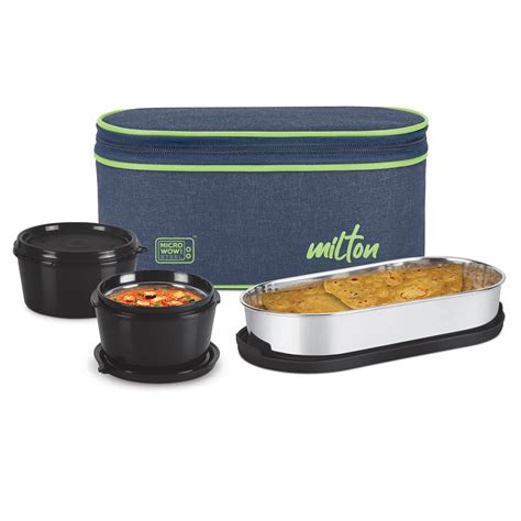 Buy MILTON Regal Meal Lunch Box (3 Microwave Safe Inner Steel Leak ...
