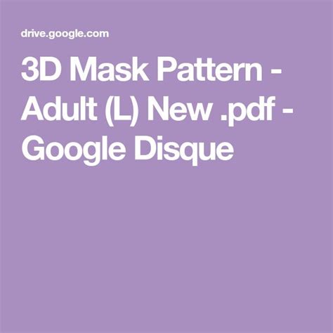 Image result for Easy 3D Mask Pattern