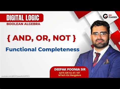 Set of AND; OR; NOT Operations is Functional Complete Video Lecture ...