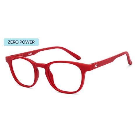 Buy Blue Block Zero Power Screen Glasses : Monza Red Full Rim Square ...