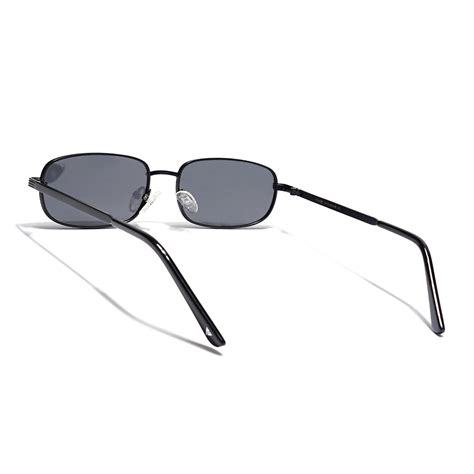 Vesper | Black Polarized Rectangle Sunglasses (Black Lens - PMG5845)