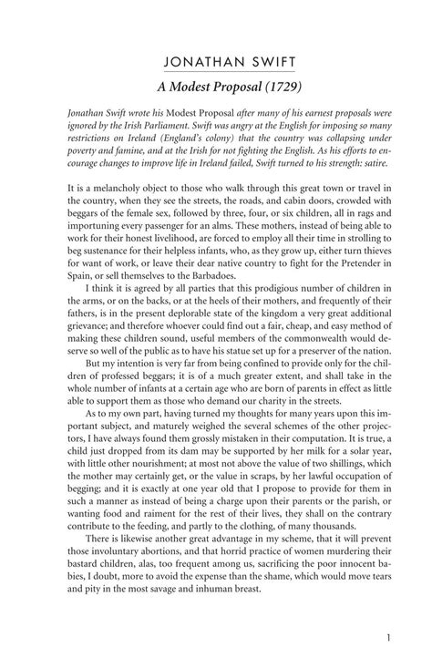 Image result for Modest Proposal Examples