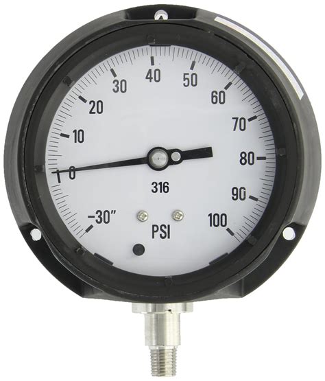 PIC Gauge AHG6-A50.H78 4.5" Dial, 30/0/100 psi Range, 1/4" Male NPT ...