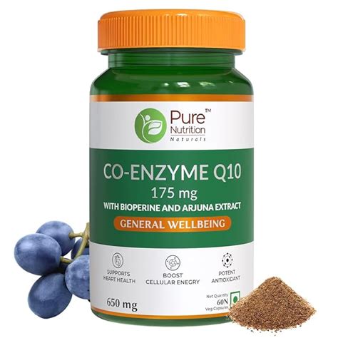 Pure Nutrition Bio Coenzyme Q10 175mg 60 Veg Capsules, High Absorption ...