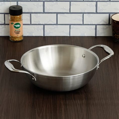 Kraft Futuretec Triply Stainless Steel Cookware Kadai - 1.5 litre, 20 ...
