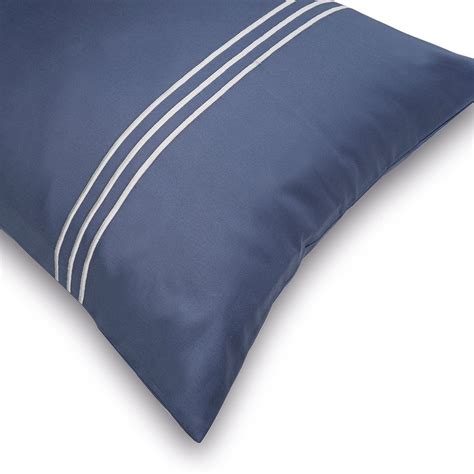 Buy 3 Stripes Moonlight Blue Cotton Sateen Bed Sheet by Veda Homes ...