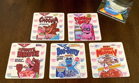 80's Breakfast Cereal Drink Coasters - Monster Cereals Set of 5 - Count ...