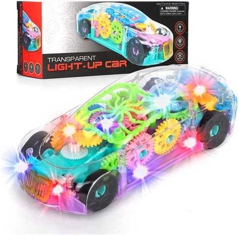 Buy JoyABit Light up Transparent Toy Car for Kids - 8” Battery Operated ...