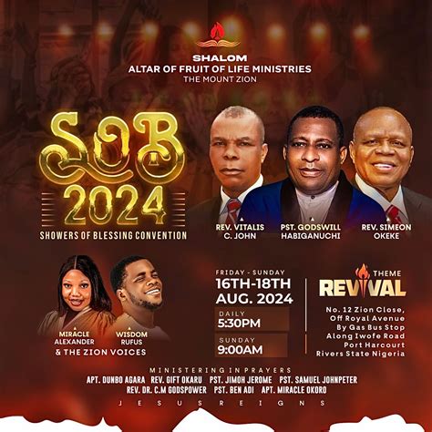 Showers Of blessing Convention 2024, Altar of Fruit of Life Ministries ...