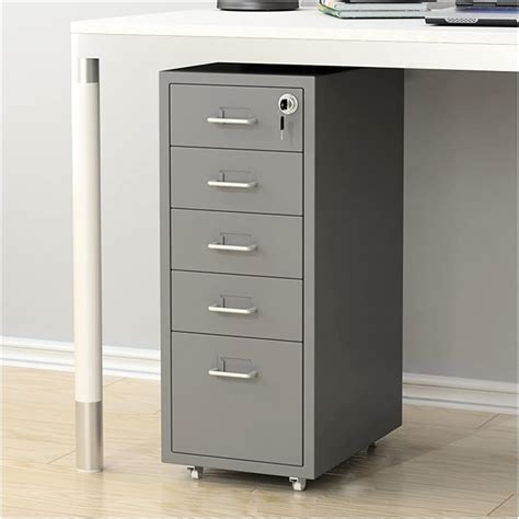 5 Drawer Locking Metal File Cabinet for Legal/Letter/A4 Files Fully ...