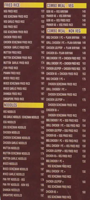 Menu at Zaatar, Chennai, 228 Venkatachalam Street