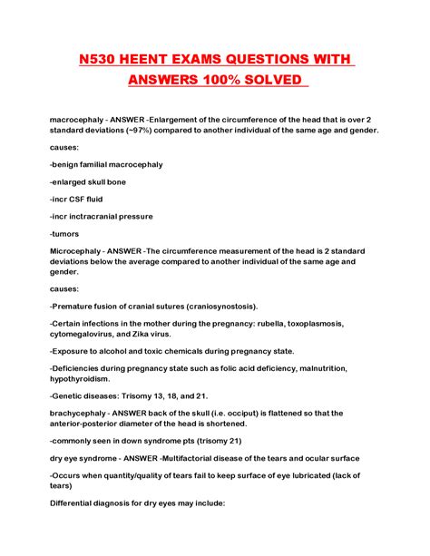 HEENT Exams Questions and Answers: A Comprehensive Guide for Medical ...