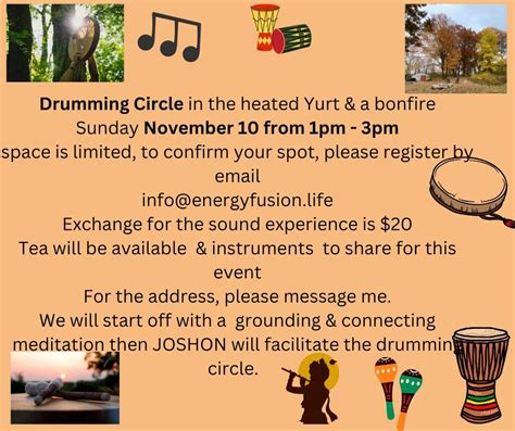 NEW DATE for Drumming Circle at the Yurt, Gananoque, ON, Canada ...
