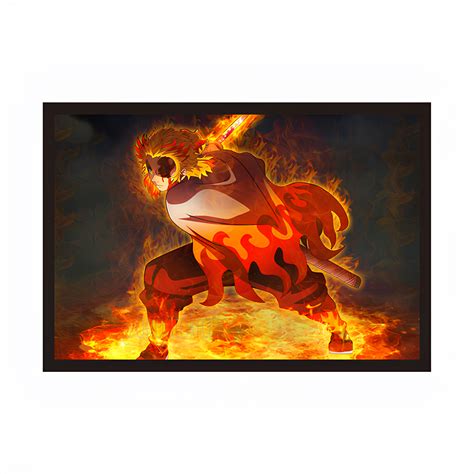 Flame Breathing Ninth Form - Kyojuro Rengoku Framed – Inkyprinty.in