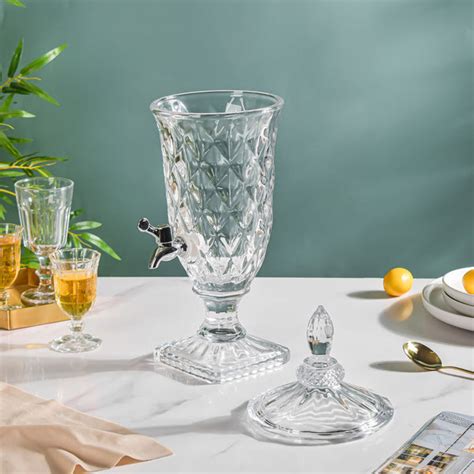 Vintage Diamond Glass Water Dispenser Online - Premium Drink Dispenser ...