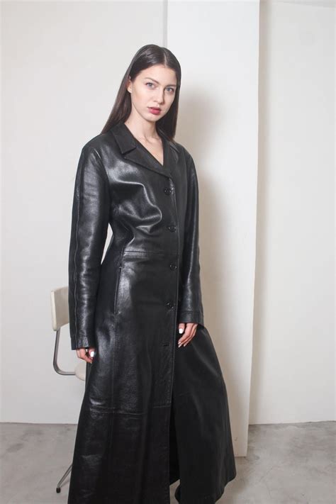 Pin by M on Leather girl | Leather coat womens, Leather, Long leather coat