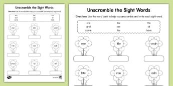 Sight Words Worksheets & Printables | Kindergarten | Twinkl