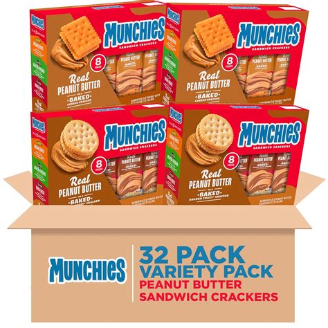 Munchies Sandwich Crackers, Assorted Peanut Butter Variety Pack (Pack ...