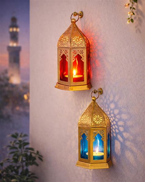 Buy Homesake® Metal Decorative Antique Golden Finish Moroccan Lantern ...