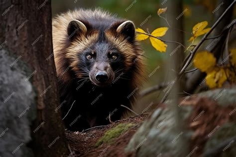 Premium AI Image | Fierce Vigilance Wolverine Looking Out for Prey