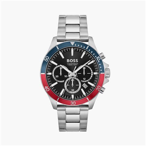 Troper 45 mm Black Dial Stainless Steel Chronograph Watch For Men - 15