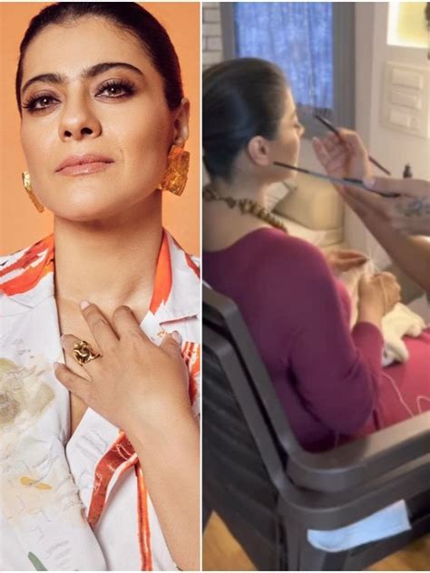 मेकअप रूम में स्वेटर बुनती दिखीं काजोल, क्यों हैरान हैं फैंस? - Kajol ...