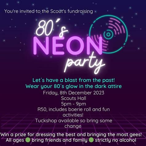 80s Neon dance party, 1st Hermanus Sea Scouts, 8 December 2023 ...