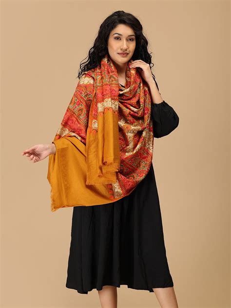 Sunehri Stitches Embroidered Woolen Stoles | Available On The Mom Store