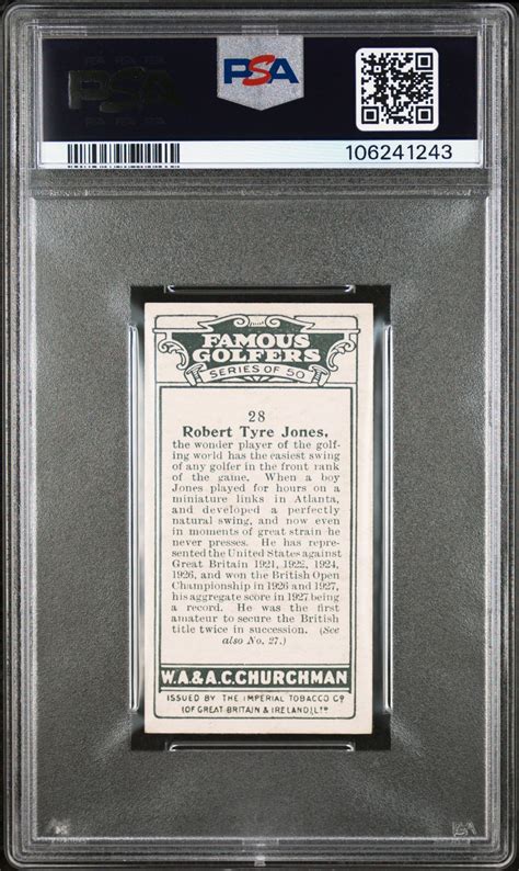 Churchman – ‘Famous Golfers’ (1927) – Robert Tyre Jones **PSA6** – CardHawk