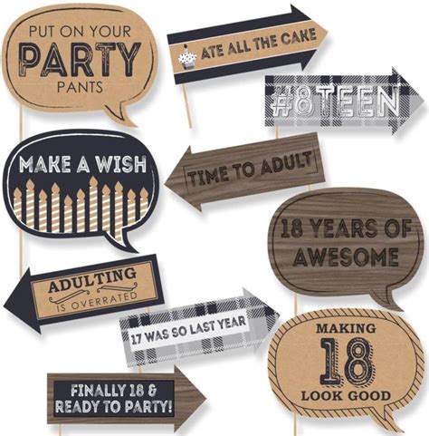 Theme My Party Photo props set for 18th birthday party Photo Booth ...