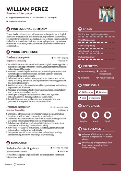 Interpreter Resume Template