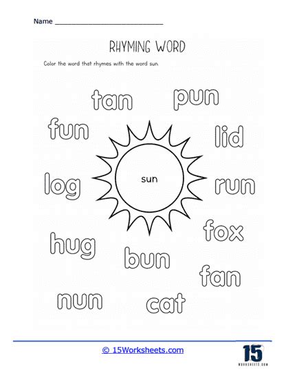 Rhyming Worksheets - 15 Worksheets.com