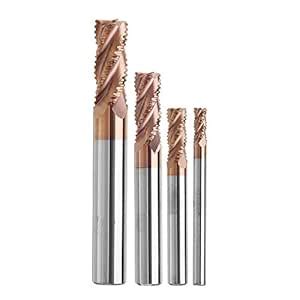 4/6/8/10mm Rough End Mill Cutter 4 Flutes HRC55 AlTiN Coating Milling ...