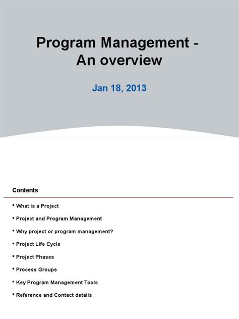 Image result for Program Management Overview