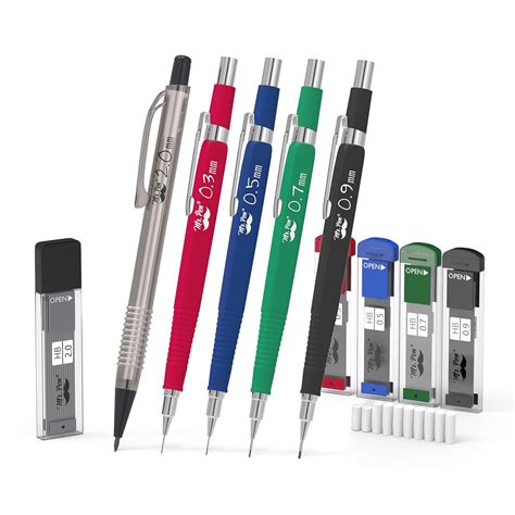 Mr. Pen- Mechanical Pencils, 5 Sizes 0.3, 0.5, 0.7, 0.9 and 2mm Drawing ...