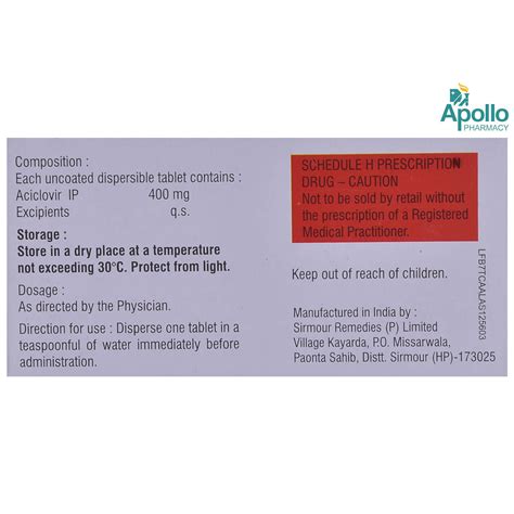 Herpikind 400 mg Tablet 10's Price, Uses, Side Effects, Composition ...