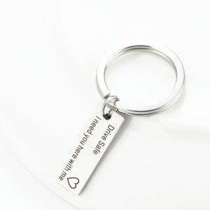 Personalized Keychain, Engraved Stainless Steel Keyring, Quote Keychain ...