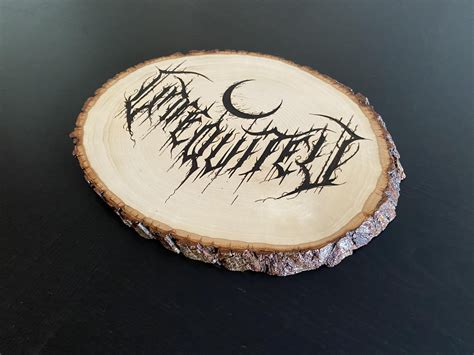 My first metal band logo. Details and story in the comments. : r/Pyrography