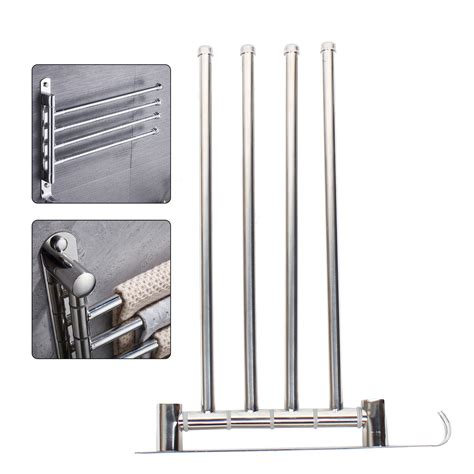 Buy Bathroom Towel Rail Rack Stainless Steel Wall Mounted Towel Bar 4 ...